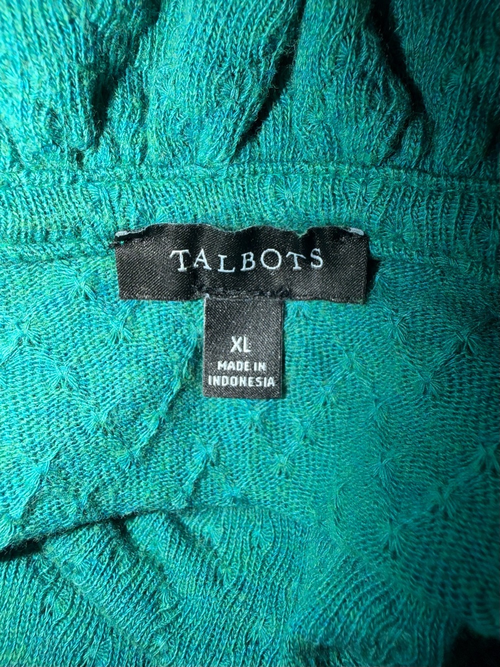 Talbots Emerald Green V-Neck Textured Ruffle Top - Picture 6 of 10